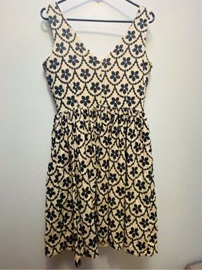 Sunday in Brooklyn Cream and Black Floral Midi Dress
